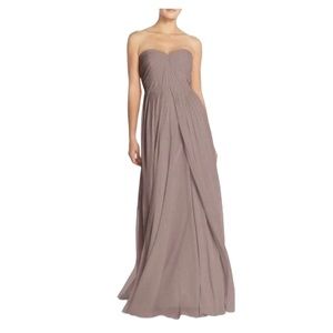 Jenny Yoo Collection Bridesmaid Dress Sweatheart Long Chiffon Wedding Maxi Sz 8